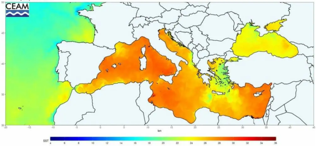 Las temperaturas del mediterraneao